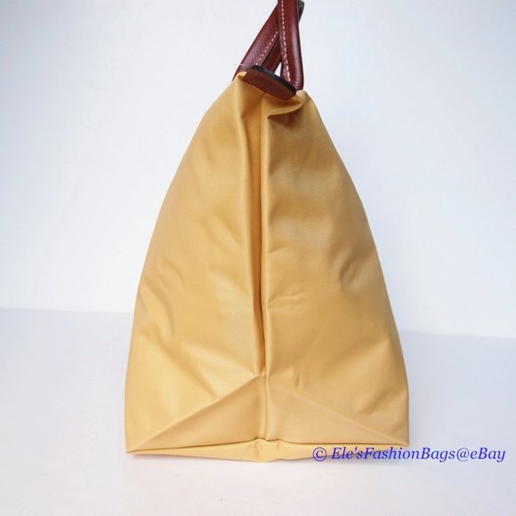 ❤️ NWT LONGCHAMP Le Pliage Type M Medium Short Handle Tote CURRY Yellow AUTHENTC - Picture 9 of 16